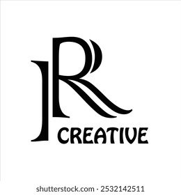 IR Vector logo design letter for company creative font