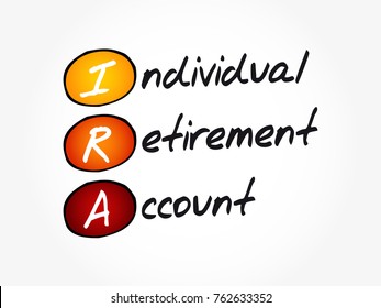 IRA - Individual Retirement Account acronym, concept background