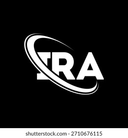 Logotipo del IRA. Carta del IRA. Diseño del logotipo de la carta IRA. Logotipo de IRA inicial vinculado con el círculo y el logotipo del monograma en mayúsculas. Tipografía IRA para tecnología, negocio y marca inmobiliaria.