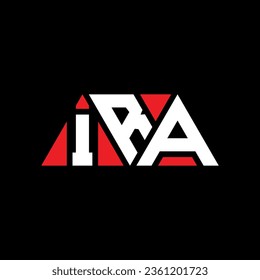 Diseño del logotipo de la letra del triángulo IRA con forma de triángulo. Monograma de diseño del logotipo del triángulo IRA. Plantilla de logotipo vectorial de triángulo IRA con color rojo. Logotipo triangular IRA Diseño sencillo, elegante y lujoso.