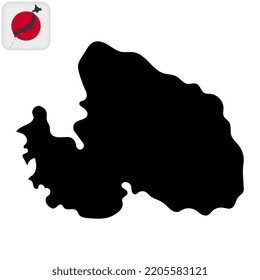 Irabu island map. Vector illustration