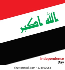 Irak independence day with flag vector illustration for web