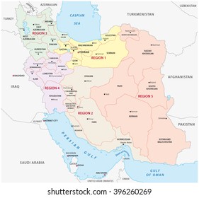 iran administrative and political map regions