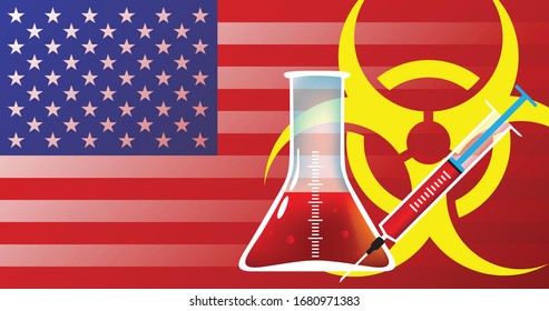 Iran biohazard infection danger vector illustration research and vaccine concept