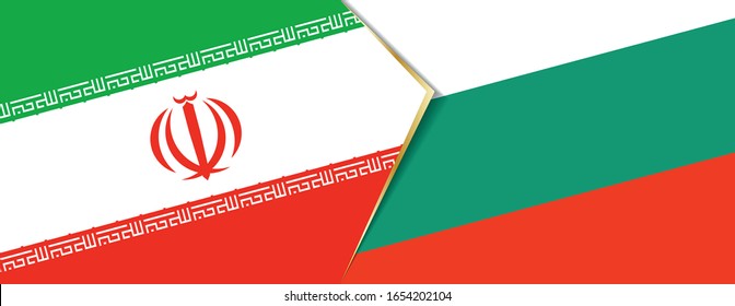 Iran and Bulgaria flags, two vector flags symbol of relationship or confrontation.
