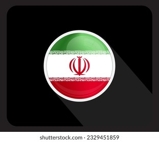Iran Circle Glossy Pride Flag Icon
