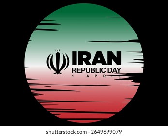 Iran circle symbol graphic element Illustration template design with black background