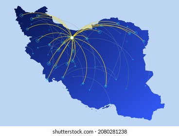 Iran concept map, illustration of Iran for internet or innovation or technology. File is suitable for digital editing and prints of all sizes.