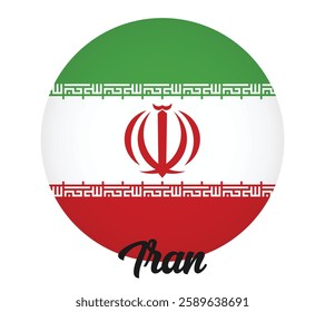 Iran country flag in circle vector illustration