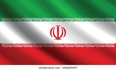 Iran Country Flag Design Vector Wavy Flag Vector 