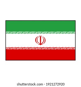Iran country flag vector rectangle with authentic colors for Middle East, Asian or MENA concepts. 