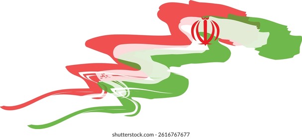 Iran Country Map And Flag Vector Design