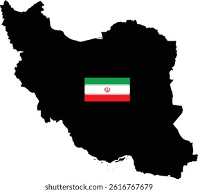 Iran Country Map And Flag Vector Design
