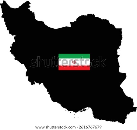 Iran Country Map And Flag Vector Design