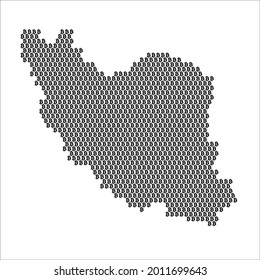 Iran country map made with bitcoin crypto currency logo