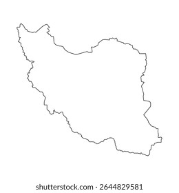 Iran Country Map Silhouette. Hand drawn vector illustration