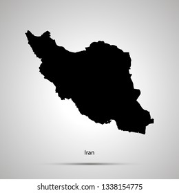 Iran country map, simple black silhouette