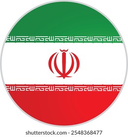Iran Country Round Flag Vector