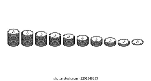 Iran Currency Icon Symbol. Iranian Rial, Iranian Riyal. IRR Sign. Vector Illustration