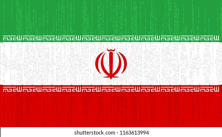 Iran cyber attacks design vector illustration background