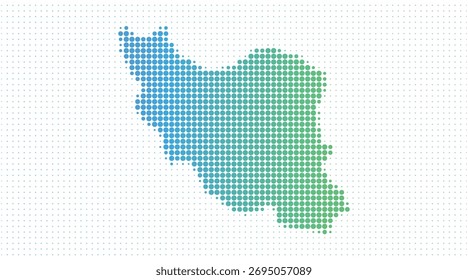 Iran dotted map in modern halftone style, vector illustration on white background