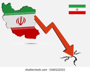 Iran economic crisis concept Vector illustration eps 10