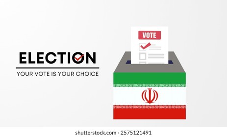  iran election 2025 concept, democracy, flag. Vector icon illustration.