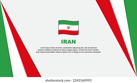 Plantilla de diseño de fondo de resumen de la bandera de Irán. Ilustración del vector de caricaturas del Día de la Independencia de Irán. Bandera de Irán