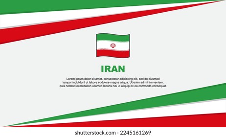 Plantilla de diseño de fondo de resumen de la bandera de Irán. Ilustración del vector de caricaturas del Día de la Independencia de Irán. Diseño de Irán