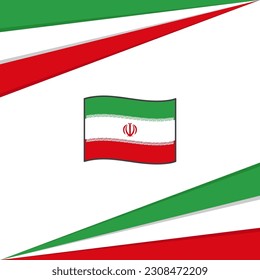 Plantilla de diseño de fondo de resumen de la bandera de Irán. Afiche del Día de la Independencia de Irán en medios sociales. Diseño de Irán