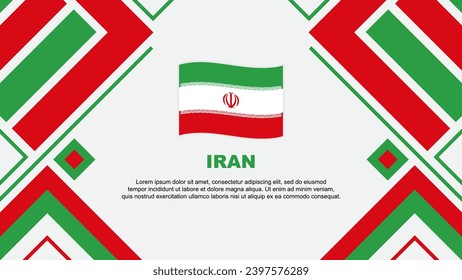 Plantilla de diseño de fondo de resumen de la bandera de Irán. Ilustración de vectores de papel tapiz del Día de la Independencia de Irán. Bandera de Irán