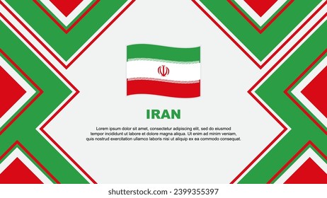 Plantilla de diseño de fondo de resumen de la bandera de Irán. Ilustración de vectores de papel tapiz del Día de la Independencia de Irán. Vector de Irán