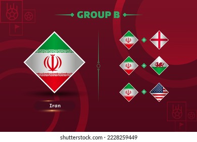 iran flag and background red group B