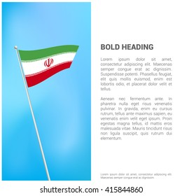 Iran flag Brochure - Vector Flyer Cover Page Design