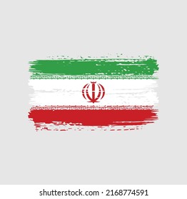 Iran Flag Brush. National Flag