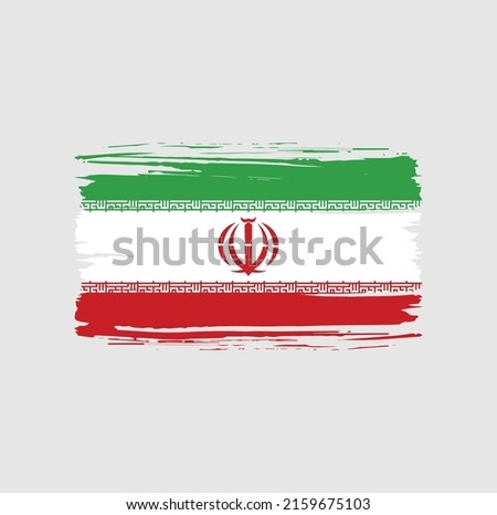 Iran Flag Brush. National Flag