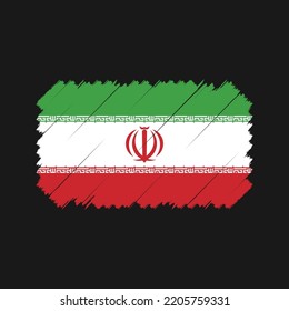 Iran flag brush strokes painted