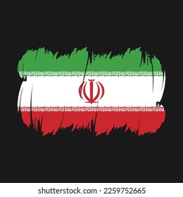 Iran Flag Brush Strokes Vector