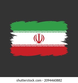 Iran-Flagge mit Brush-Stil