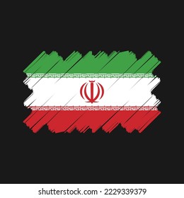 Iran Flag Brush Vector Illustration