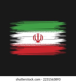 Iran Flag Brush Vector Illustration