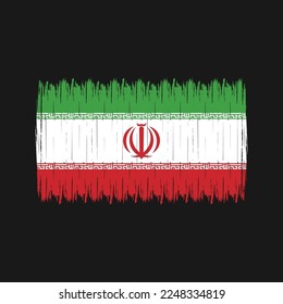 Iran Flag Brush Vector Illustration
