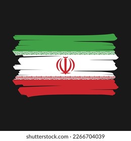 Iran Flag Brush Vector Illustration