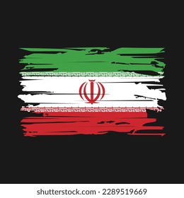 Iran Flag Brush Vector Illustration