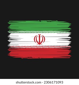 Iran Flag Brush Vector Illustration