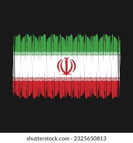 Iran Flag Brush Vector Illustration