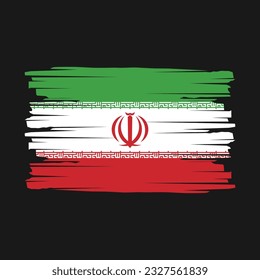 Iran Flag Brush Vector Illustration