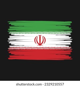 Iran Flag Brush Vector Illustration