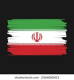 Iran Flag Brush Vector Illustration