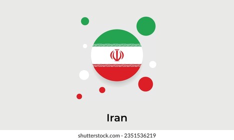 Iran Flagge Blase Kreis rund Form Symbol bunte Vektorgrafik